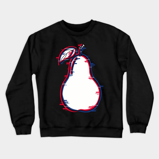 A pear fruit with a glitch effect Crewneck Sweatshirt by Fruit Tee